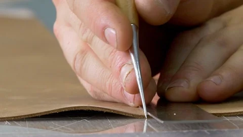 Long leather markup line Stock Footage 118134883