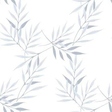 Long leaves vector seamless pattern Stock Illustration