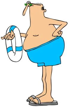 Long legged swimmer Stock Illustration