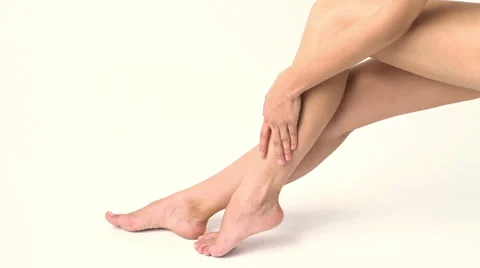 Long legs on white background Stock Footage 26379509