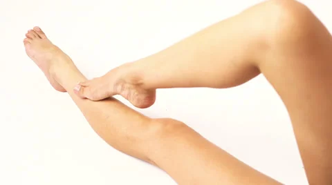 Long legs on white background Stock Footage 26380061