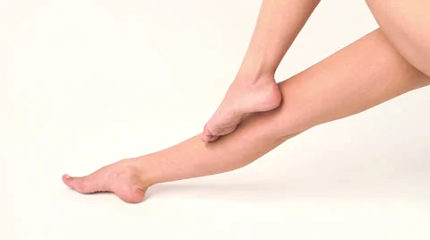 Long legs on white background Stock Footage 26390922