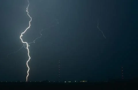 Long Lightning Bolt Stock Photos