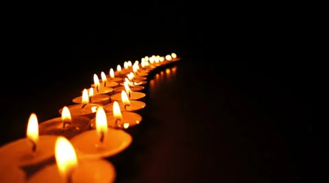 Long Line of Candles Dolly Stock-Footage 35581680