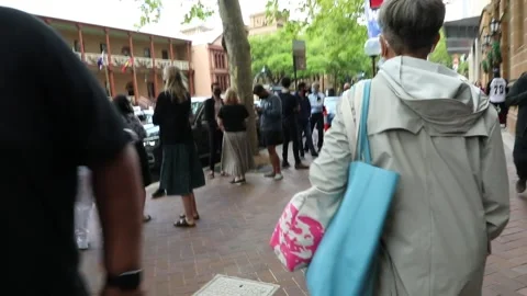 Long line for Covid tests as cases soar in Sydney, Australia Stock Footage 167011293