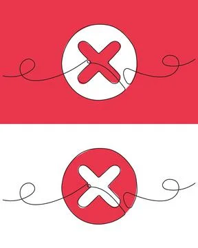 Long line cross icon. X. Continuous line. Vector 스톡 일러스트