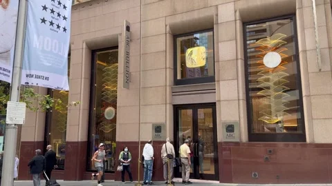 Long lines outside ABC Bullion, Martin Place Sydney Australia, as investors Vídeos de archivo 306236438