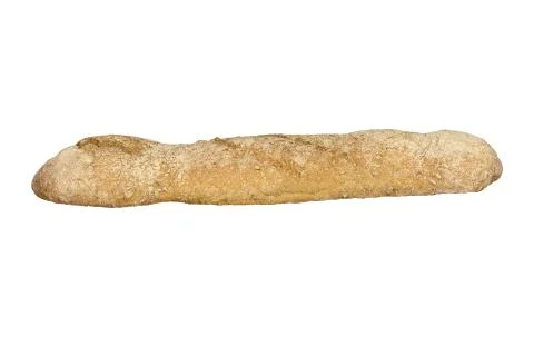 Long loaf of gray bread isolated on white background Stock Photos