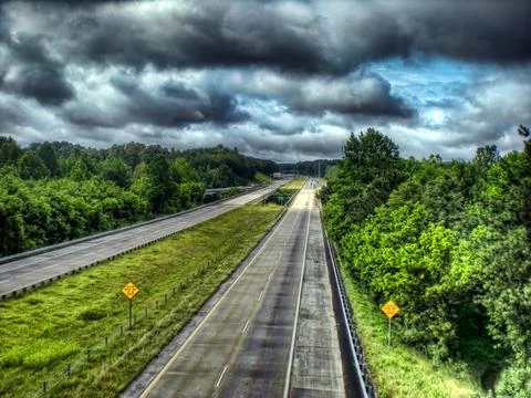 A long lonely highway....... Stock Photos