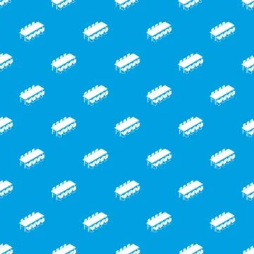Long meet table pattern seamless blue Stock Illustration