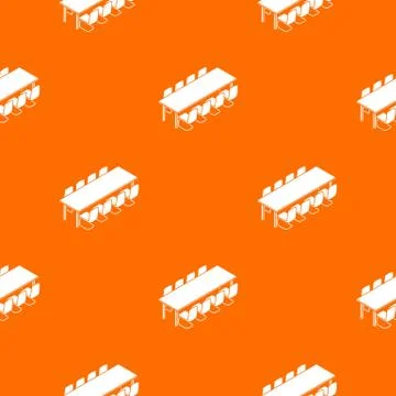 Long meet table pattern vector orange Stock Illustration