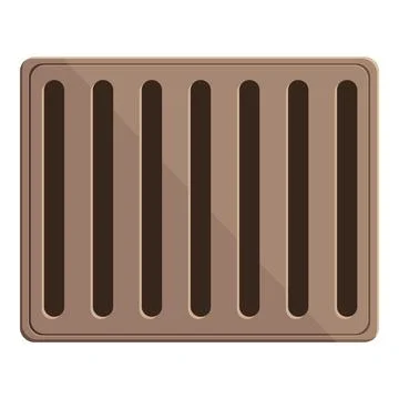 Long metal gutter grating protecting drainage system Illustrazione stock