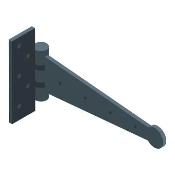 Long metal hinge connecting two parts isometrically projected Stock Illustration