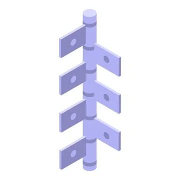 Long metallic hinge with multiple plates connecting a rod and plates in an is Ilustración de archivo