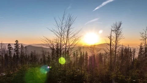 Long Mountains Sunset Timelapse 4k Stock Footage 74305412
