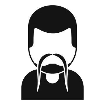 Long mustache beard icon simple vector. Man style Illustrazione stock