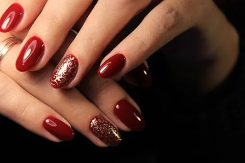 Long nails manicure Stock Photos