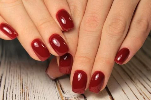 Long nails manicure Stock Photos