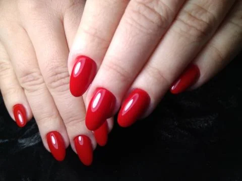 Long nails manicure Stock Photos