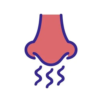 Long nose icon vector outline illustration Stock Illustration