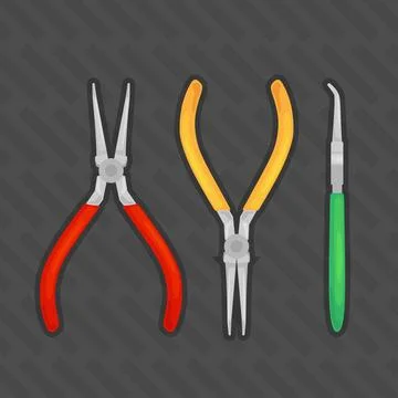 Long Nose Looping Pliers silver vector illustration Stock Illustration