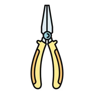 Long nose pliers hand tool for repair work Stock Illustration