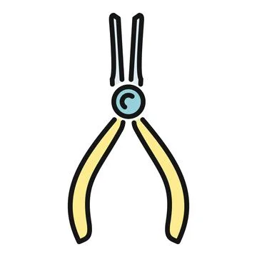 Long nose pliers hand tool vector icon Stock Illustration