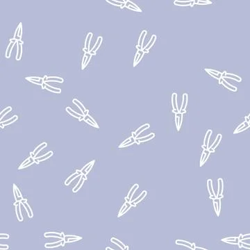 Long nose pliers line vector seamless pattern Illustrazione stock