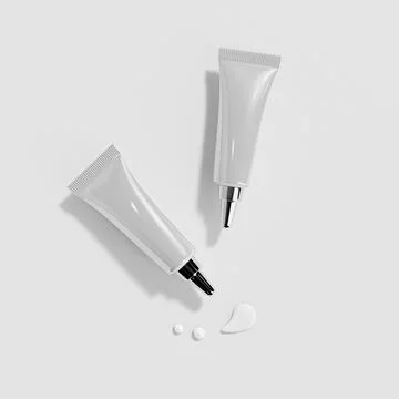 Long nozzle tip tube packaging, luxury metallic makeup soft tube container Illustrazione stock
