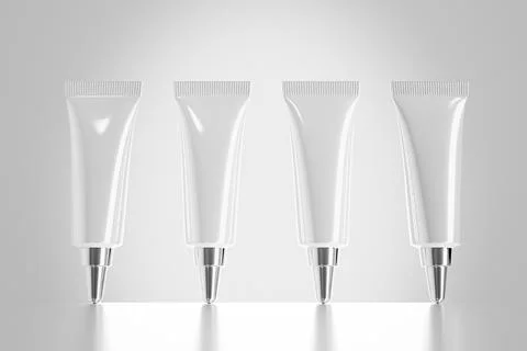 Long nozzle tip tube packaging, luxury metallic makeup soft tube container Stock Illustration