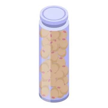 Long olive jar icon, isometric style Stock Illustration