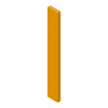 Long orange rectangular prism standing up in isometric view Stock Illustration
