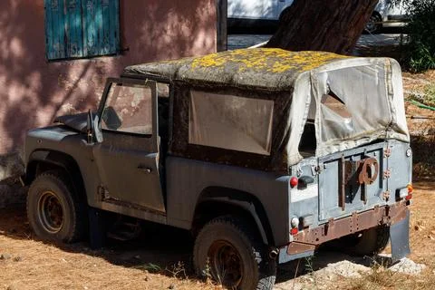 Long out of use, broken down off-road vehicle. 写真素材