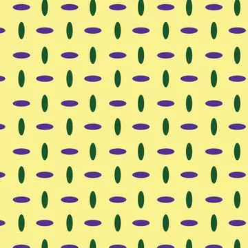 Long oval shaped violet and green color pattern on light yellow background .. Stock Illustration