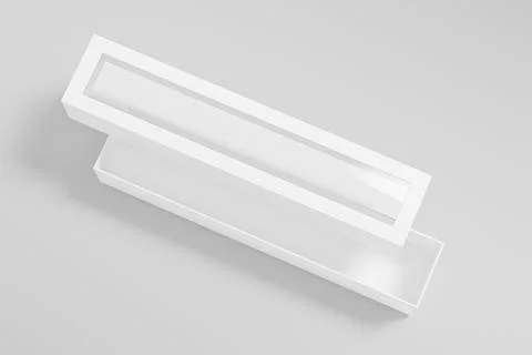 Long paper box packaging mockup,slim gift box with window display mockup Illustrazione stock