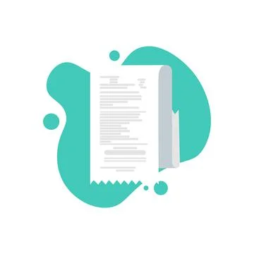 Long paper receipt in flat style Cost for purchases of things and products Stock Illustration