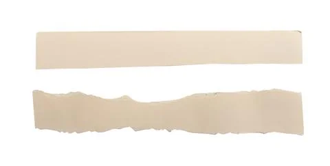 Long paper strips, bands, teared fragments, cut pieces with ripped rough edge Stock Photos