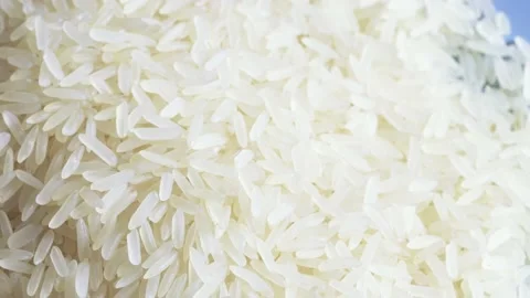 Long parboiled rice on table Stock Footage 158602726