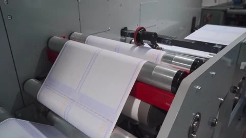 Long Parchment Paper Printed With Borders For Diploma In A Rolling Stock Footage 228571634