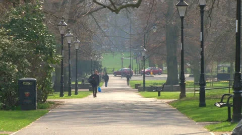 Long Park Path Video stock 23906222