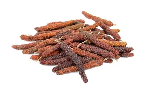Long pepper isolated on the white background Stock Photos