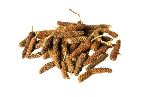 Long pepper on a white background. Stock Photos