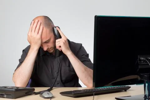 Long phone call with client Stock Photos