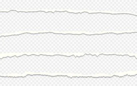 Long piece of torn papers on transparent background Stock Illustration
