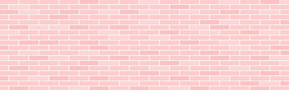 Long pink brick wall background. Vector illustration Stock Illustration