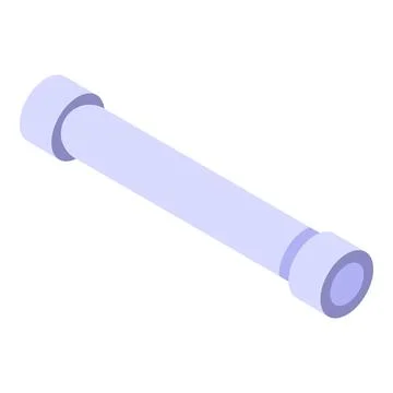 Long pipe section isometric plumbing supply icon Stock Illustration
