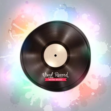 Long-playing LP vinyl record. Music background Stock Illustration