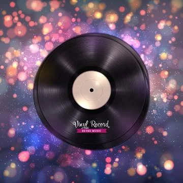 Long-playing LP vinyl record. Music background Stock Illustration