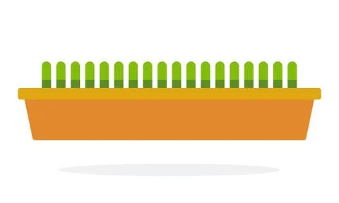 Long pot for flowers vector flat isolated Stock Illustration