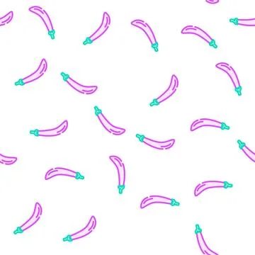 Long purple eggplant vector seamless pattern Stock Illustration